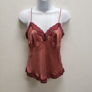 Vintage Abercrombie & Fitch Womens Silk Tank Top Size S Pink Spaghetti Strap